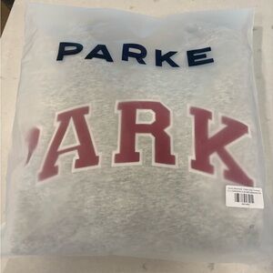 Parker Varsity Mockneck, S/M, Classic Grey and Crimson. Brand new.